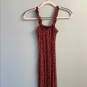 PrettyLittleThing Red Polka Dot Maxi Dress